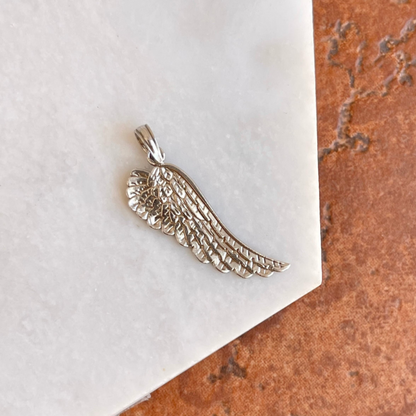 14KT White Gold Guardian Angel Wing Pendant