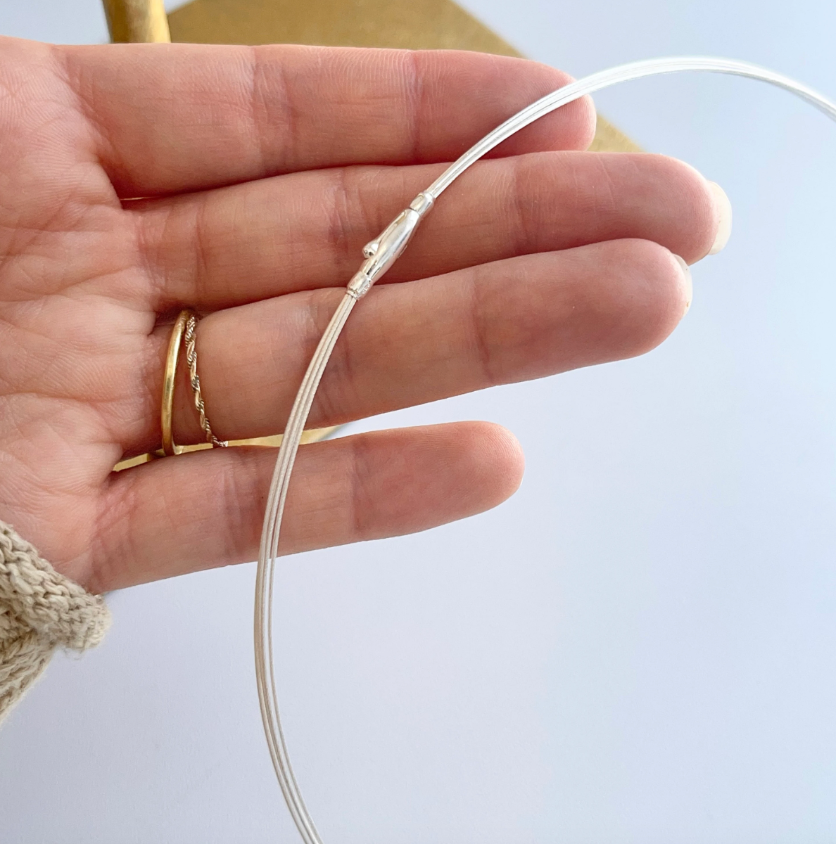 Sterling Silver 5-Strand Wire Collar Necklace