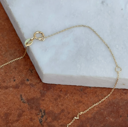 14KT Yellow Gold Small Pave Diamond Star of David Pendant Necklace