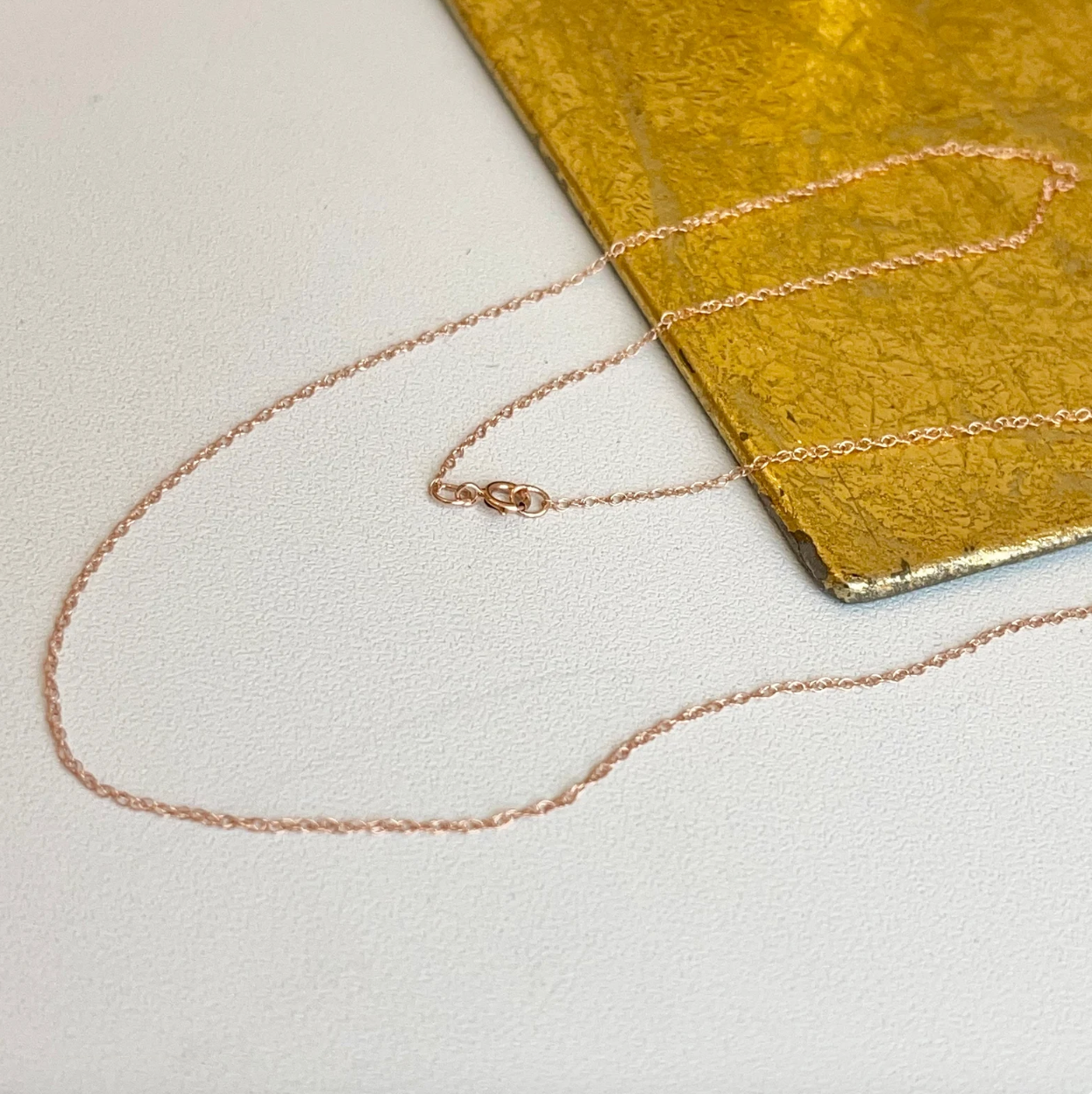 14KT Rose Gold .60mm Cable Rope Chain Necklace