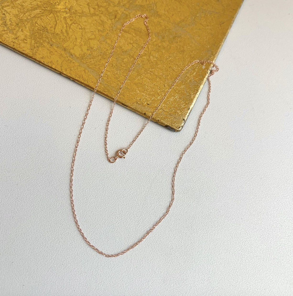 14KT Rose Gold .60mm Cable Rope Chain Necklace