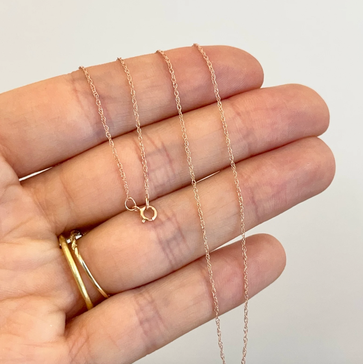 14KT Rose Gold .60mm Cable Rope Chain Necklace