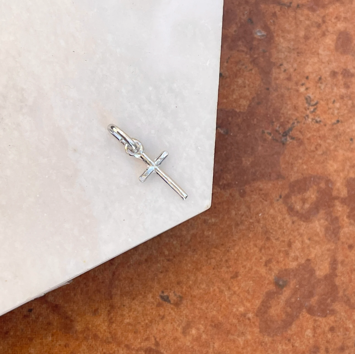 Sterling Silver Plain Cross Pendant Charm 15mm