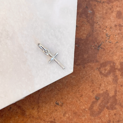 Sterling Silver Plain Cross Pendant Charm 15mm