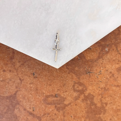 Sterling Silver Plain Cross Pendant Charm 15mm