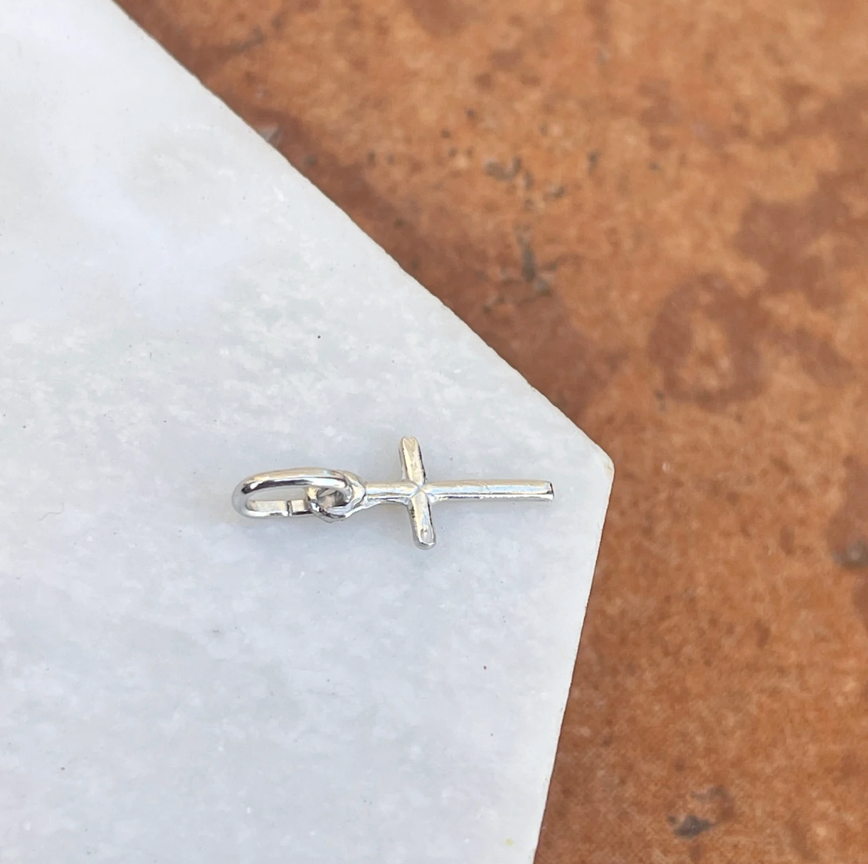 Sterling Silver Plain Cross Pendant Charm 15mm