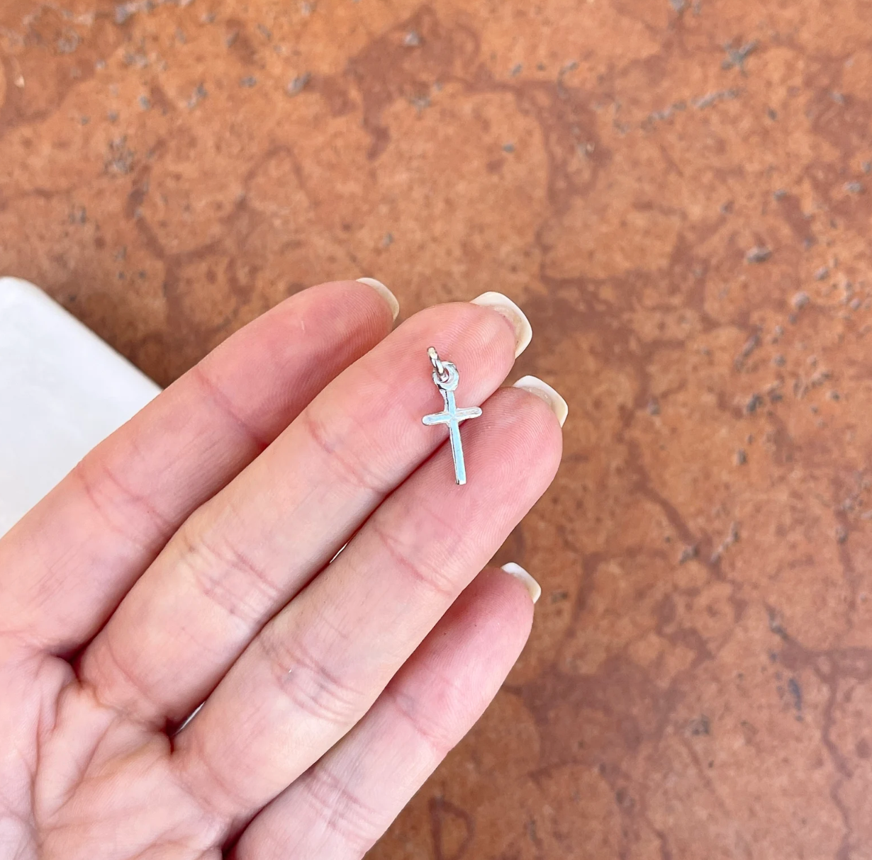 Sterling Silver Plain Cross Pendant Charm 15mm