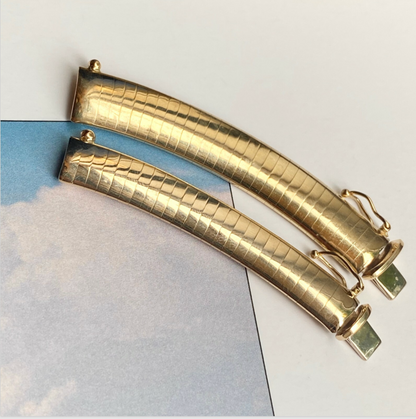 14KT Yellow Gold Omega Necklace Extender 8mm Domed 2" Chain