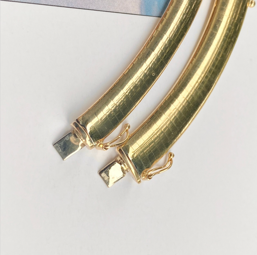 14KT Yellow Gold Omega Necklace Extender 8mm Domed 2" Chain