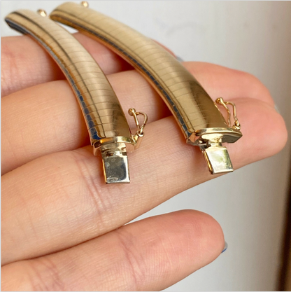 14KT Yellow Gold Omega Necklace Extender 8mm Domed 2" Chain