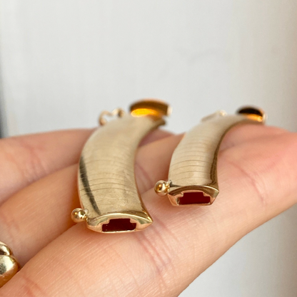 14KT Yellow Gold Omega Necklace Extender 8mm Domed 2" Chain