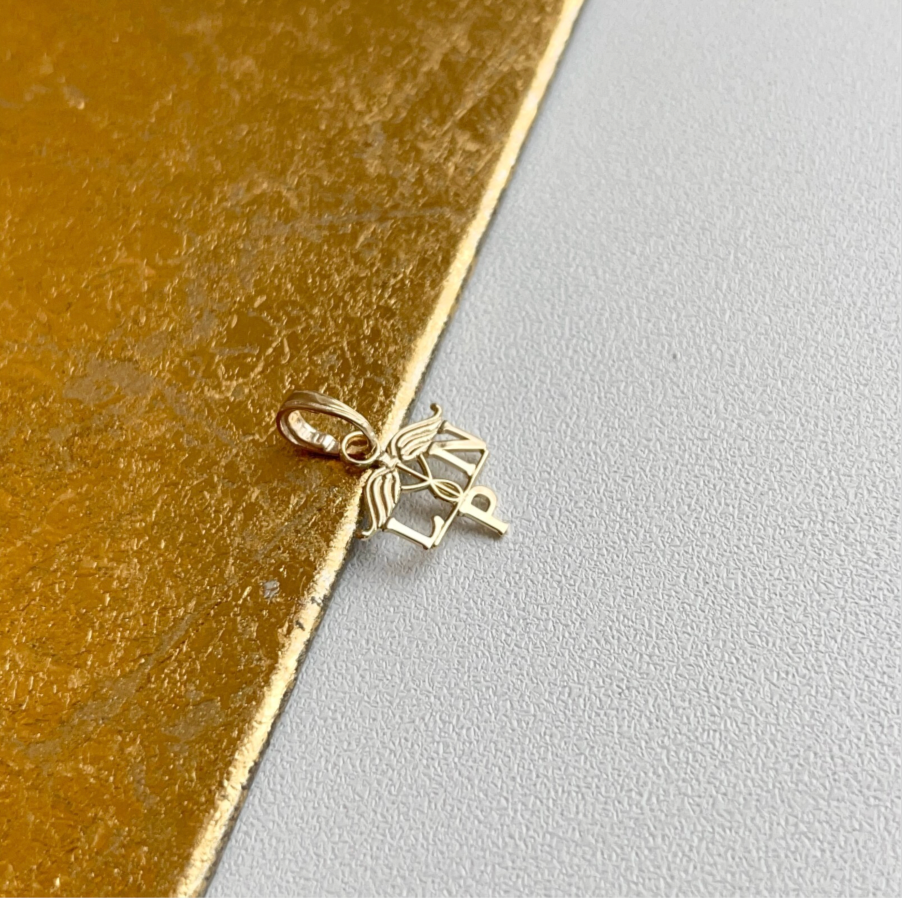10KT Yellow Gold Licensed Practical Nurse Script Mini Pendant Charm