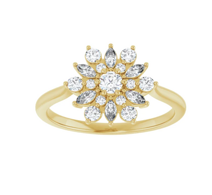 14KT Yellow Gold .50 CT Diamond Vintage-Inspired Ring