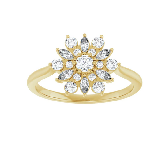 14KT Yellow Gold .50 CT Diamond Vintage-Inspired Ring