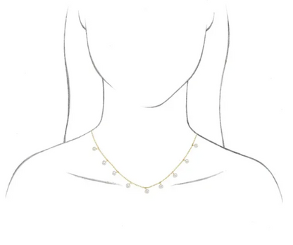 14KT Yellow Gold Freshwater Pearl Dangle Chain Necklace