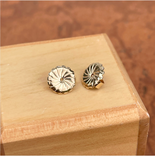 14KT Yellow Gold Large 9.5mm Pad Tension Earring Backs