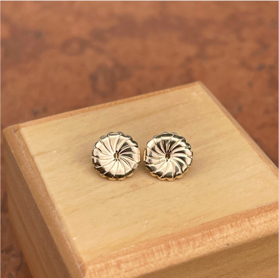 14KT Yellow Gold Large 9.5mm Pad Tension Earring Backs
