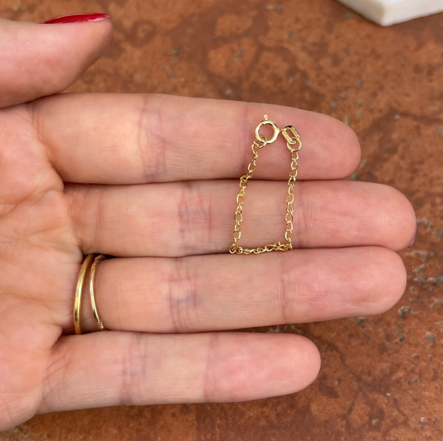 14KT Yellow Gold Necklace Extender Safety Chain 3"