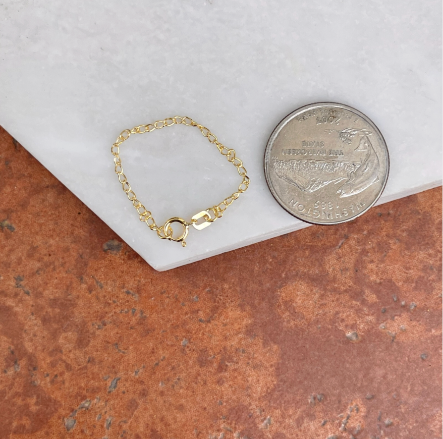 14KT Yellow Gold Necklace Extender Safety Chain 3"