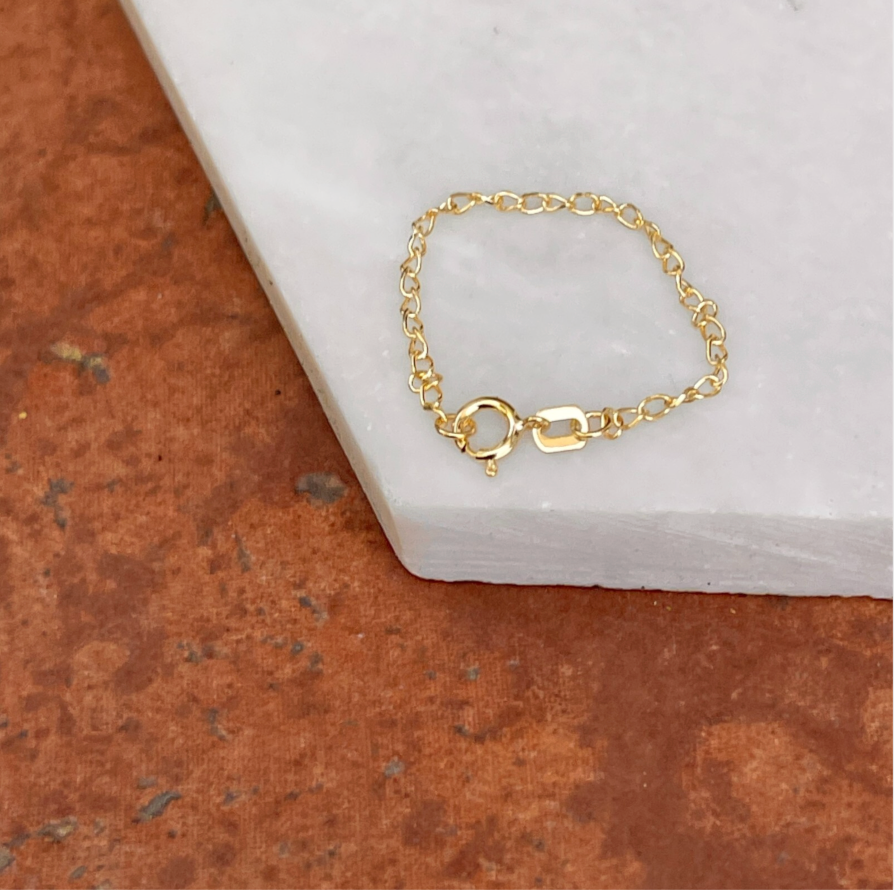 14KT Yellow Gold Necklace Extender Safety Chain 3"