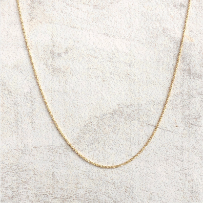 14KT Yellow Gold Thin Ropa Chain Necklace .70mm NEW 18"
