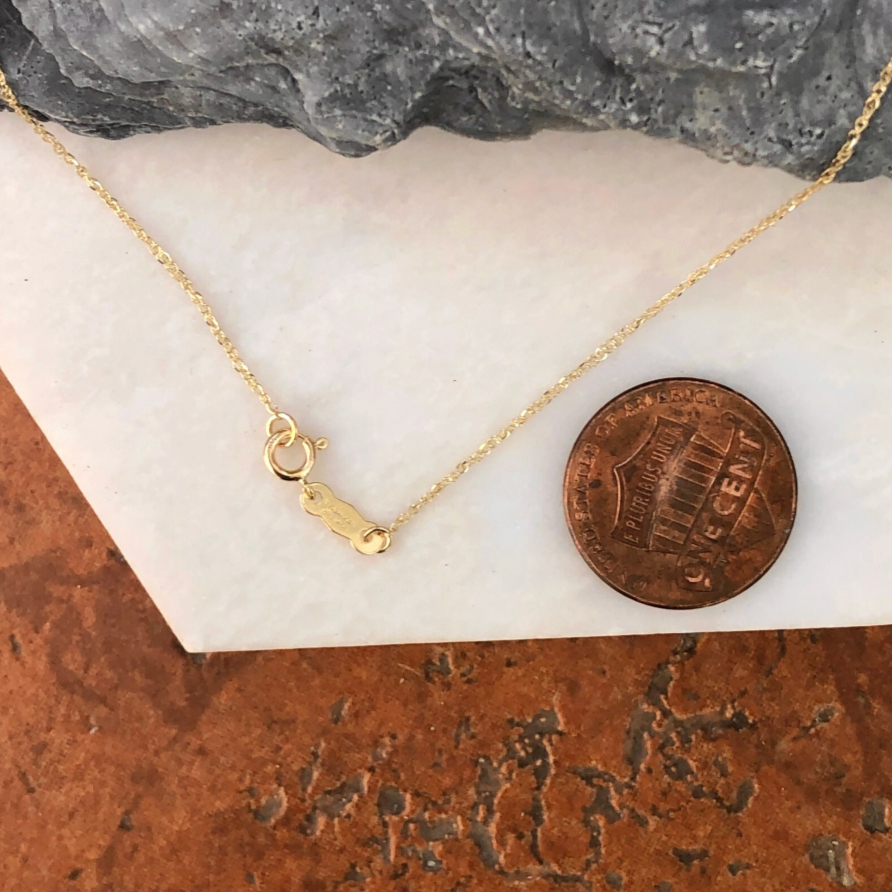 14KT Yellow Gold Thin Ropa Chain Necklace .70mm NEW 18"