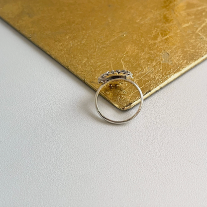 Sterling Silver Oxidized Sunflower Ring