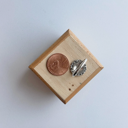 Sterling Silver Oxidized Sunflower Ring