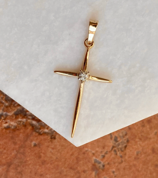 Custom 14KT Yellow Gold Alexandrite Passion Cross Pendant