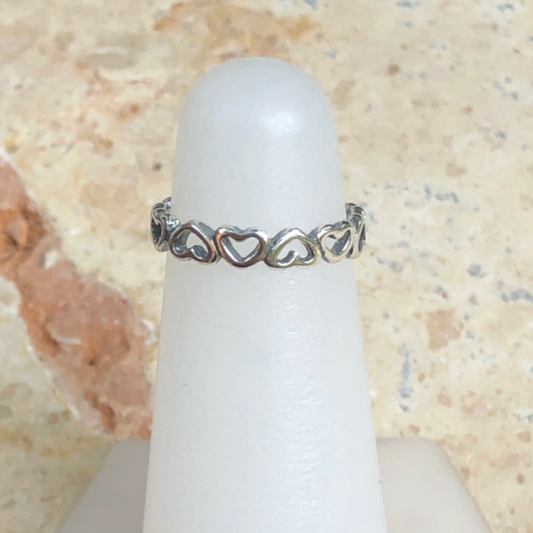 Sterling Silver Open Heart TOE Ring Adjustable