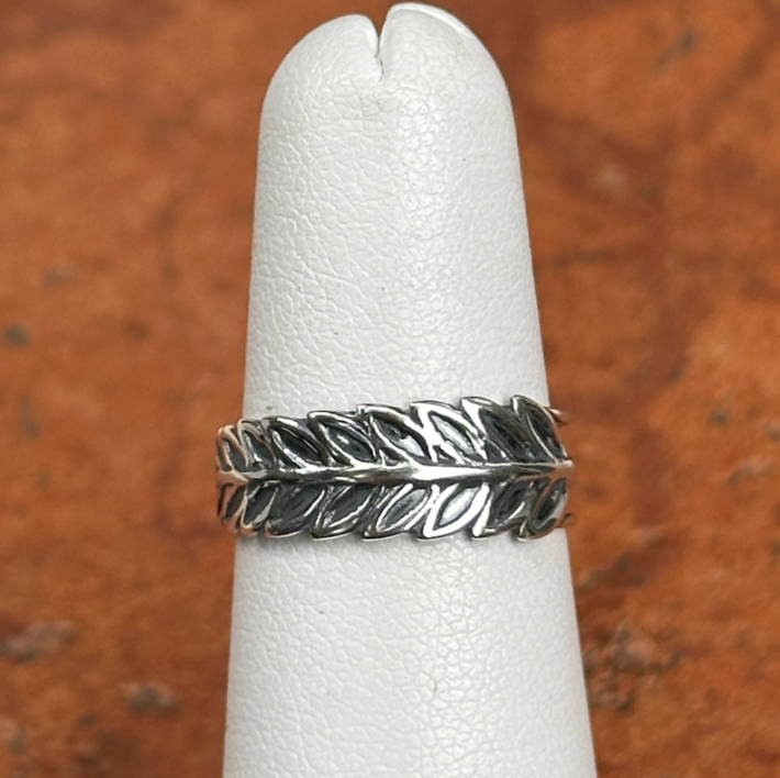 Sterling Silver Antiqued Leaf Toe Ring