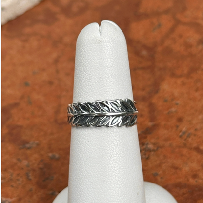 Sterling Silver Antiqued Leaf Toe Ring