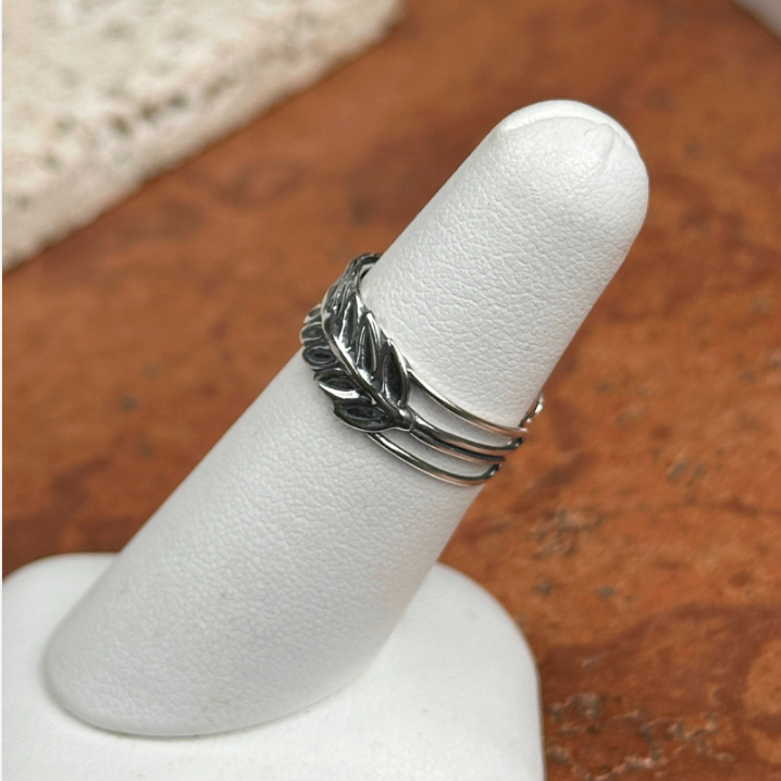 Sterling Silver Antiqued Leaf Toe Ring