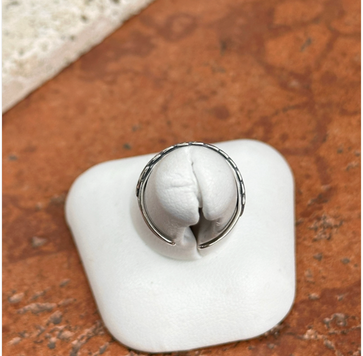 Sterling Silver Antiqued Leaf Toe Ring
