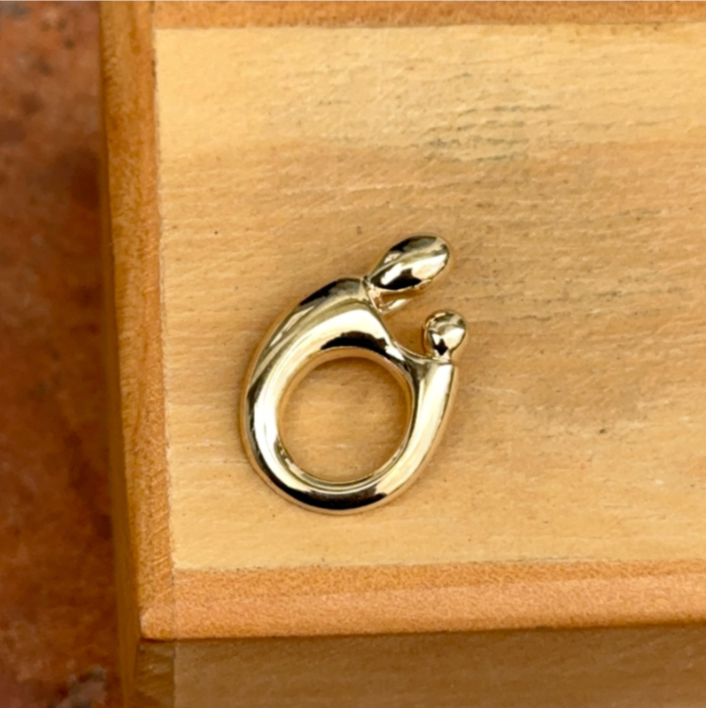 Sterling Silver 18KT Gold Plated Mother and Child Slide Pendant Charm - LSJ