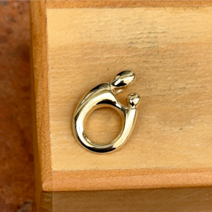 Sterling Silver 18KT Gold Plated Mother and Child Slide Pendant Charm - LSJ
