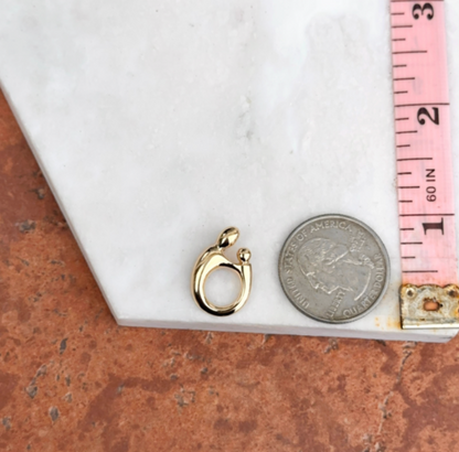 Sterling Silver 18KT Gold Plated Mother and Child Slide Pendant Charm - LSJ