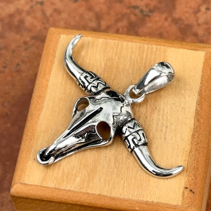 Sterling Silver Longhorn Bull Pendant - LSJ