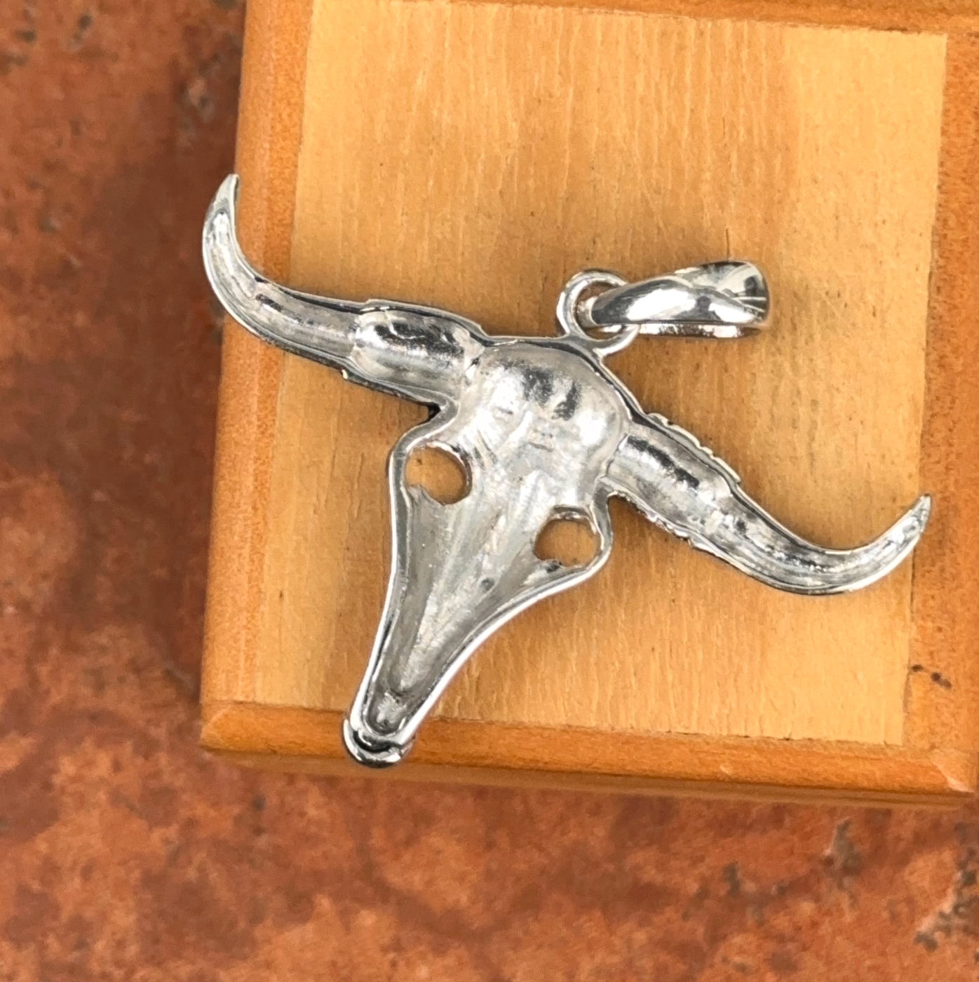 Sterling Silver Longhorn Bull Pendant - LSJ