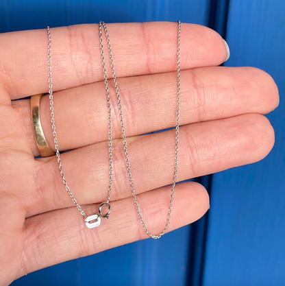 14KT White Gold Diamond-Cut .80mm Rope Chain Necklace