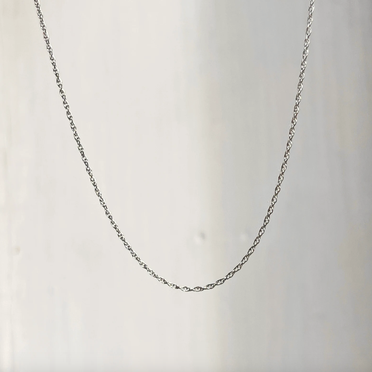 14KT White Gold Diamond-Cut .80mm Rope Chain Necklace
