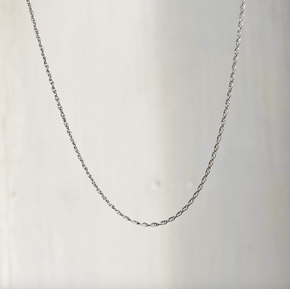 14KT White Gold Diamond-Cut .80mm Rope Chain Necklace