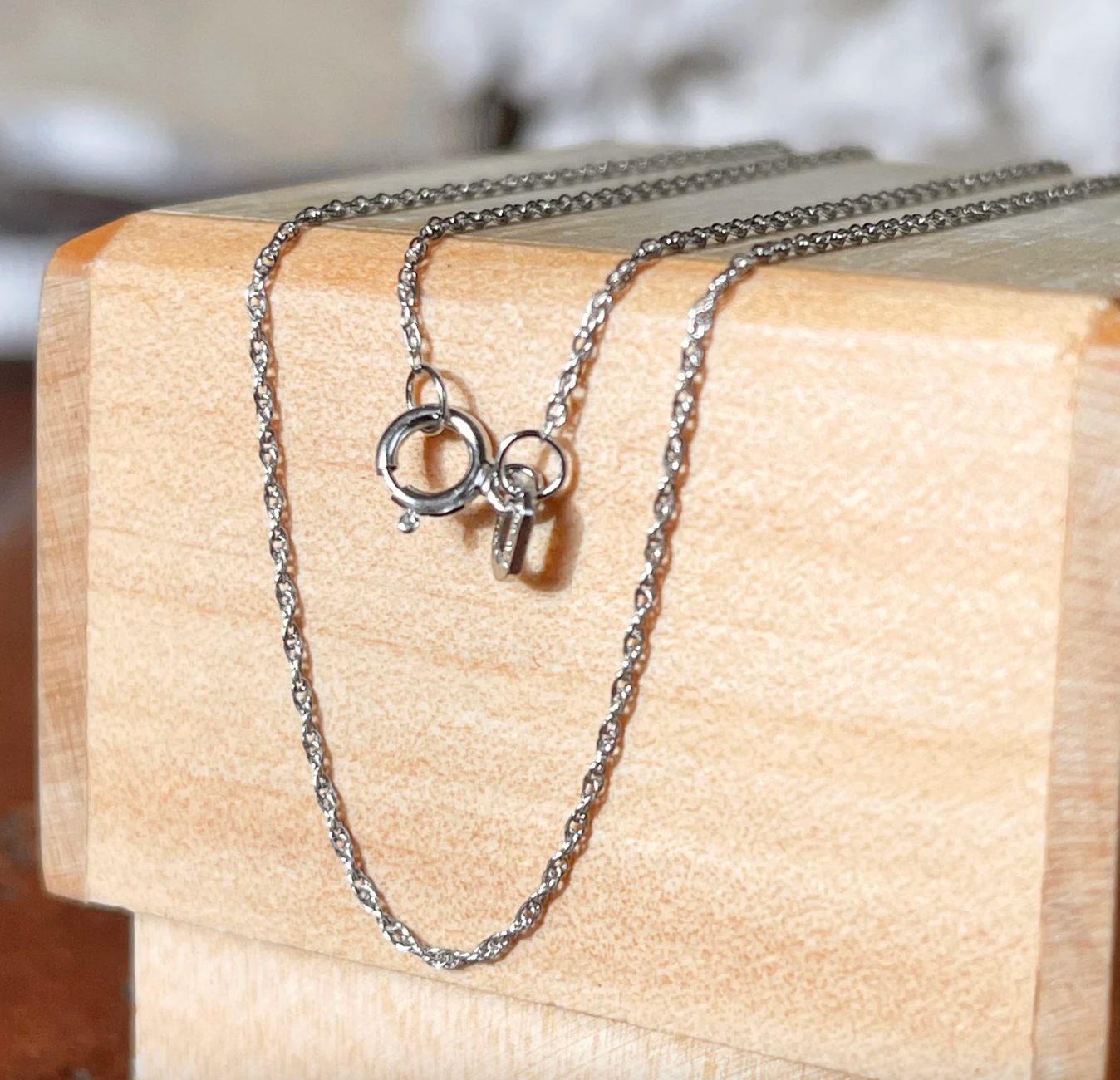 14KT White Gold Diamond-Cut .80mm Rope Chain Necklace