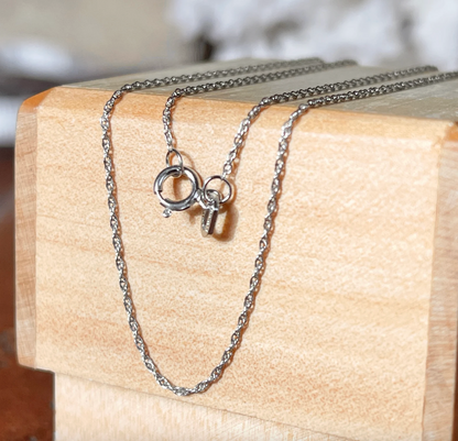 14KT White Gold Diamond-Cut .80mm Rope Chain Necklace