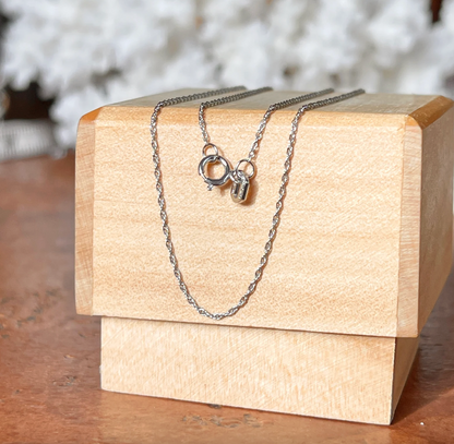 14KT White Gold Diamond-Cut .80mm Rope Chain Necklace