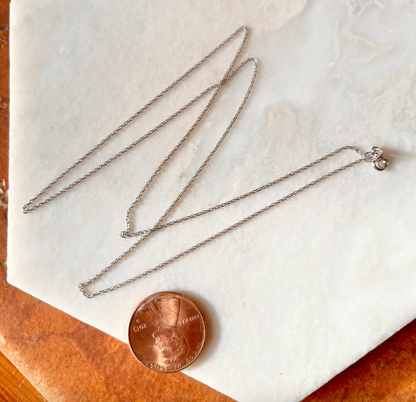 14KT White Gold Diamond-Cut .80mm Rope Chain Necklace