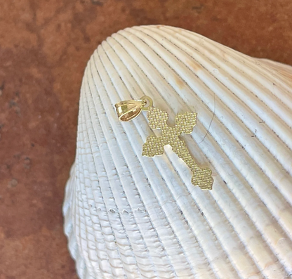 10KT Yellow Gold 2D Crucifix Pendant Charm 20mm