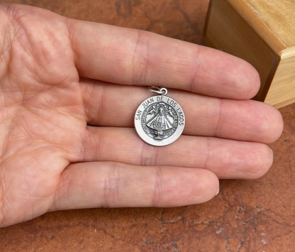Sterling Silver San Juan De Los Lagos Round Medal Pendant 16mm