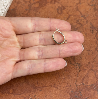 14KT Yellow Gold Beaded Oval Hoop Earrings with Closed Ring