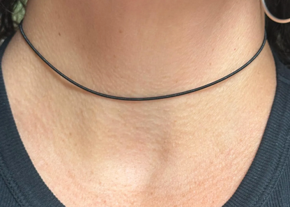 Gold-Plated Stainless Steel Black Coil 1.4mm Wire Collar Necklace
